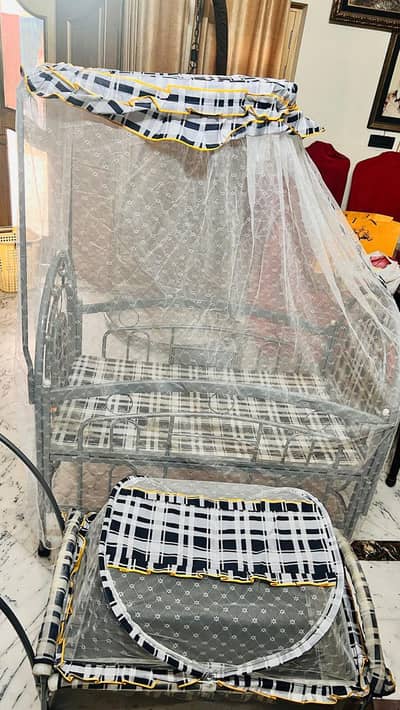 Baby metal cot and craddle