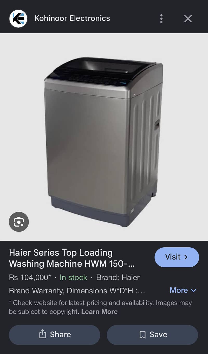 Haier one touch automatic w-machine 8