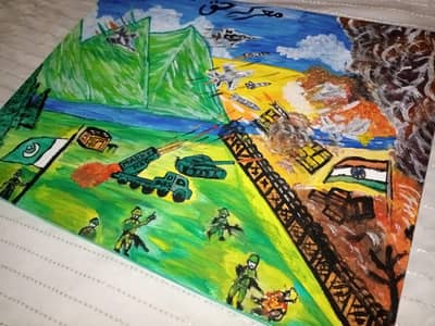 *Marka-e-Haq Award Winning Canvas Painting 2x2ft*