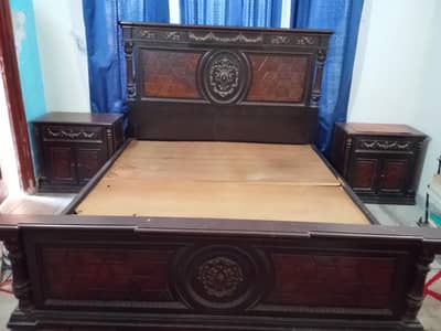 king size wooden bed set with slim dressing