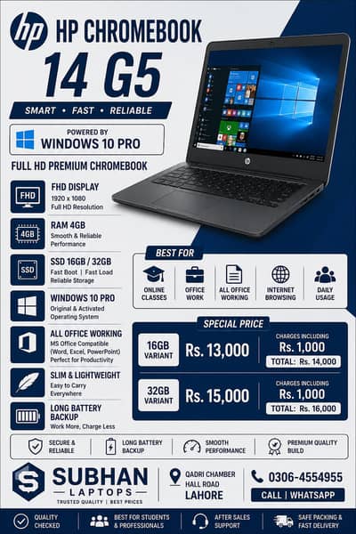 HP CHORMEBOOK 14 G5 FHD display 4+32