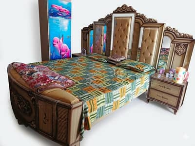 Bed + Mattress + Side Table & Dressing Table