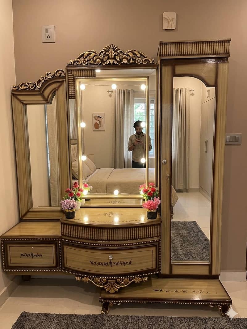 Bed + Mattress + Side Table & Dressing Table 1