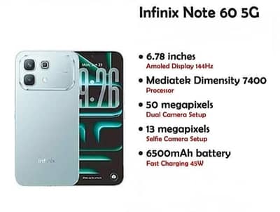 Infinix note 60 Just box opend