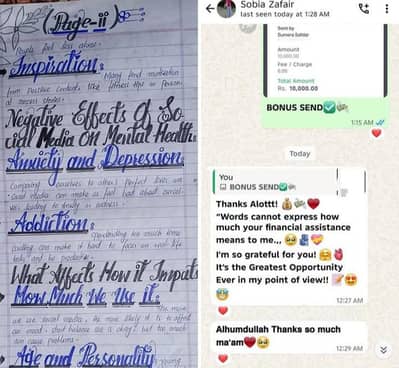 Handwriting Assignment, Typing And Data Entry job Available