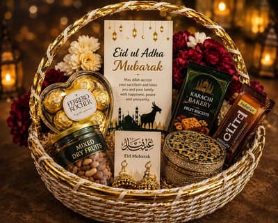 Customised Gift Baskets for Bakra Eid, Chocolate Box, Bouquet