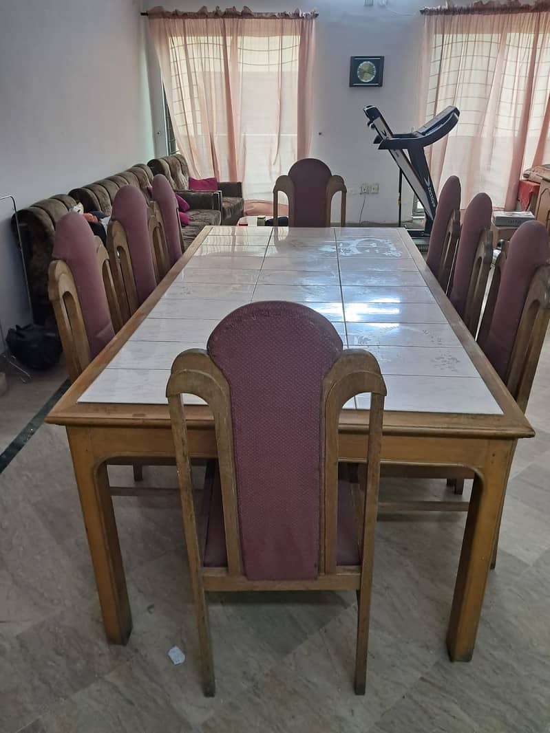 Solid Dining table with chairs 6