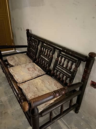 Pure Wood Sofa Set With Cushions