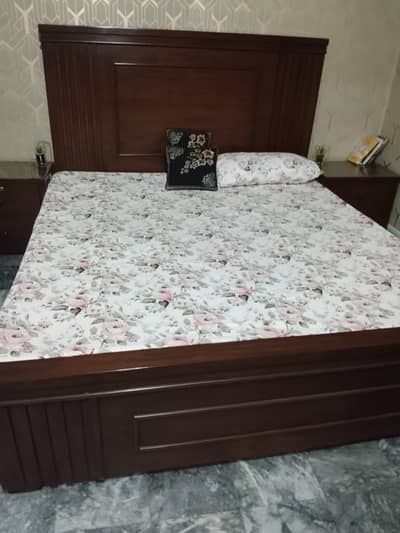 King size Bed with Mattress dressing table and 2 side tables
