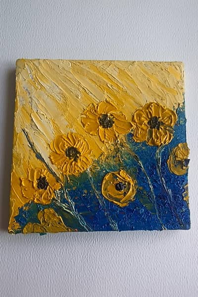 Handmade Texture Sunflower Painting 8×8