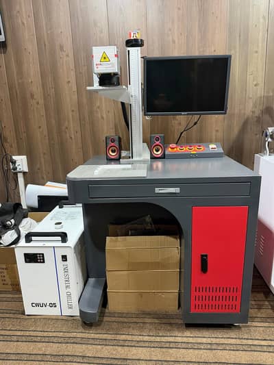 Laser engraving machine for metal.