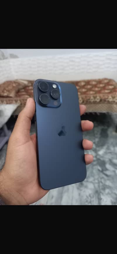 I phone 15 pro max  blue colour 256gb whatsapp num 03369518660