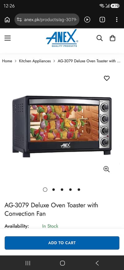 Anex oven toaster AG-3079