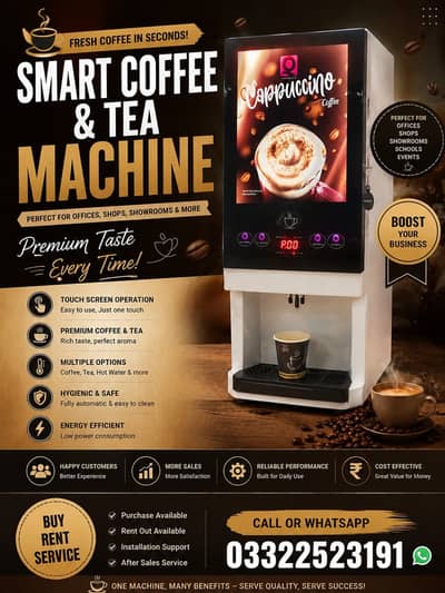 Coffee & Tea Vending Machine   for  Commercial Use