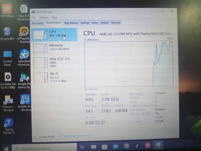 Hp laptop AMD A8-5550M 2.10ghz with integrated Radeon graphics
