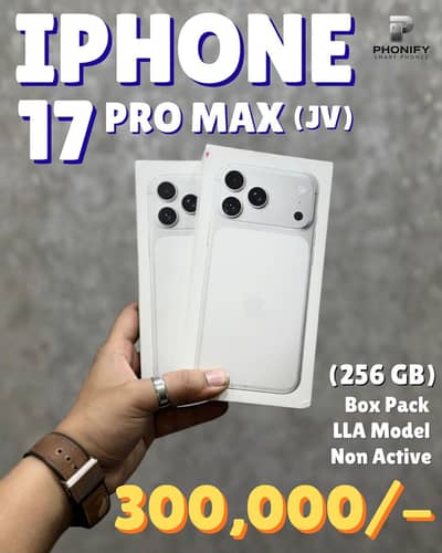 iPhone 17 Pro Max Non pta jv 256gb box pack stock Blue, Silver, Orange