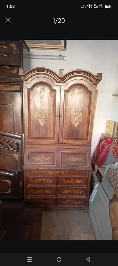 antique writing table showcase imported wooden furniture solid wood