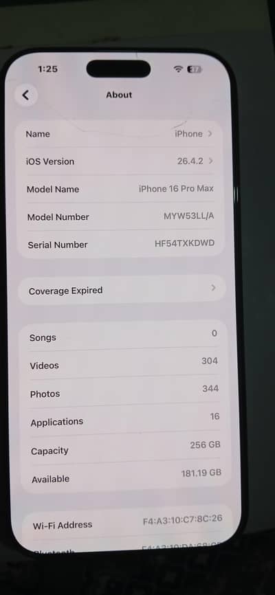 iphone 16 pro max 256 GB