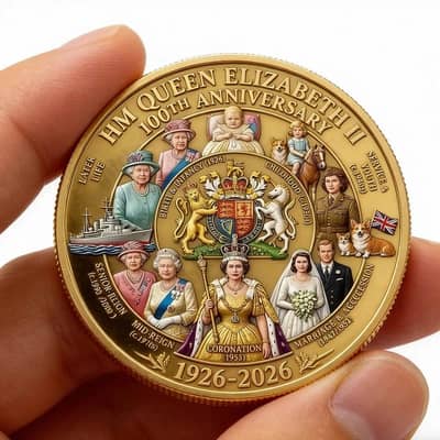 3d Elizabeth 2 custom coin