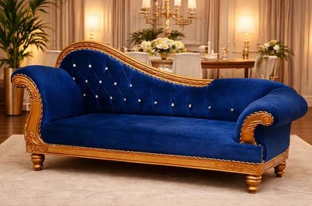 Royal Blue Dewan Sofa for Sale Like New Condition Urgent Sale