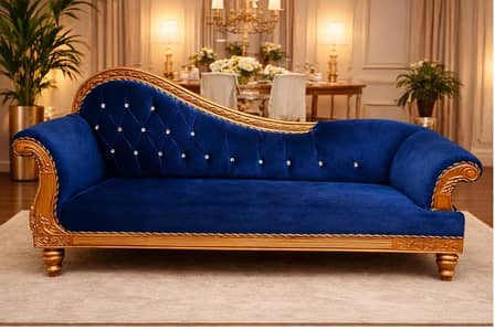 Royal Blue Dewan Sofa for Sale Like New Condition Urgent Sale