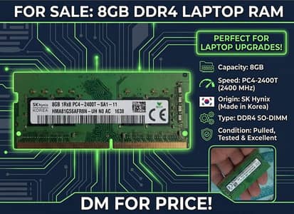 SK hynix 8GB DDR4 Laptop RAM – 2400MHz