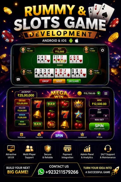 Rummy & Slots Game Development Services | Android & iOS