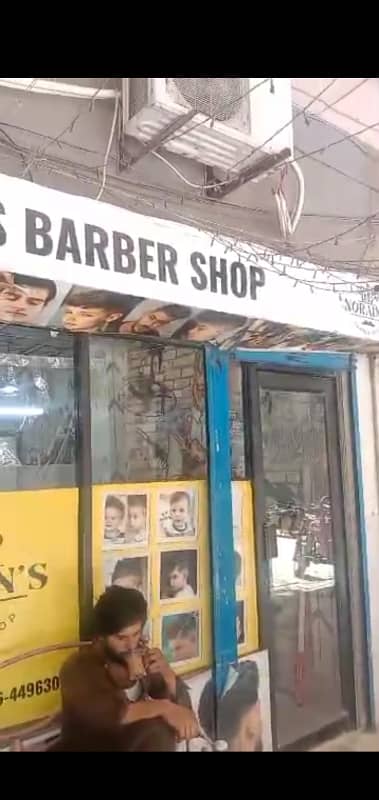 SHOP FOR SALE PRIME LOCATION 1414 well-maintained shop available for sale with complete setup of a 5-seater hair salon. Fully equipped salon (ready to run) Very famous barber with strong customer base