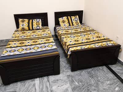 Pair of Single Beds with Branded Master Jet Mattresses