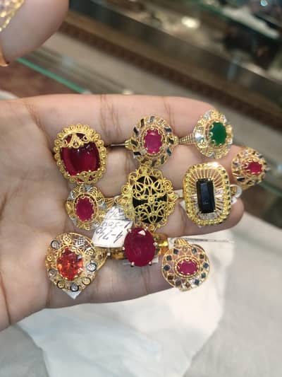 gold stone ladies rings 21 karat gold