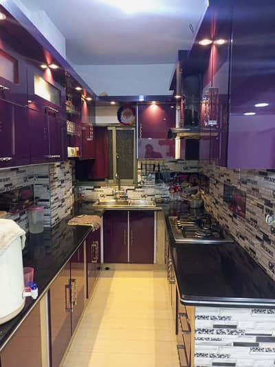 Brand 2 bed drawing lounge flate for rent tiled flooring America kitchen tiled washrooms 24 hours water and electricity