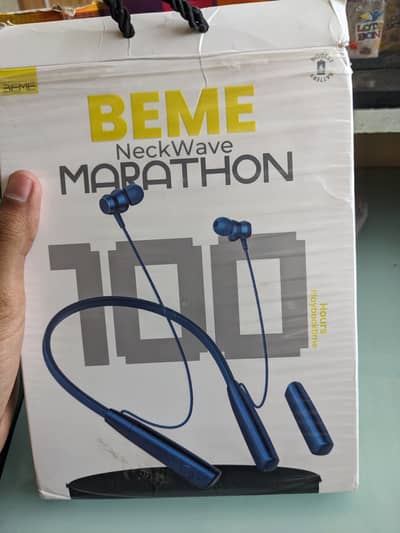 BEME NECKWAVE MARATHON WIRELESS BLUETOOTH EARPHONES WITH 100 HOUR BTRY