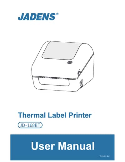 JADENS 168BT Classic White Wireless Thermal 4 inch Label Printer