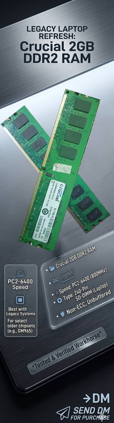 Crucial 2GB DDR2 Desktop RAM – 800MHz