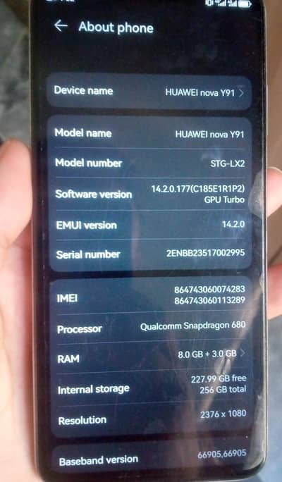 nova y91 very good condition 8 gb ram 256 gb memory.