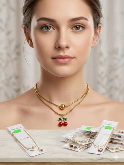Double Layer Gold  Pendant Necklace