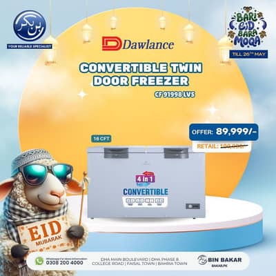 Dawlance 16 CFT Convertible Twin Door Freezer (CF 91998 LVS) – Eid Sal