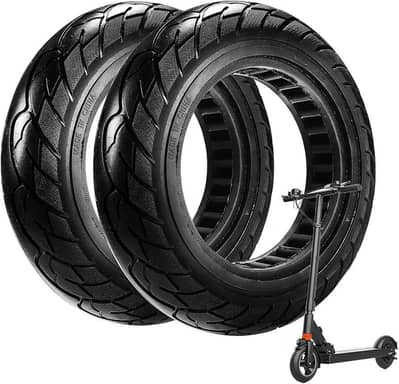 Heavy-Duty Solid Tire Replacement Wheel Set  10x2.125