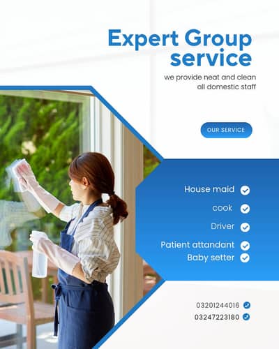 female maid, babysitter, cook, patient attandant