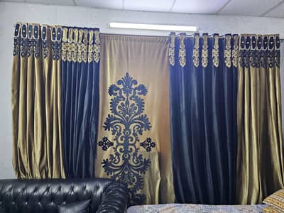 Valvet Curtain/ black and Gold
