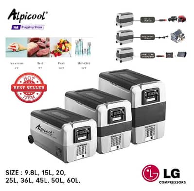 Alpicool Portable 9.8L to 60L etc . 12/24 volt car Fridge for Camping