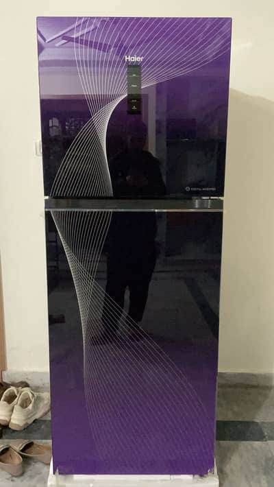 Haier HRF 438 IFPA Digital Inverter Refrigerator, 408L, Purple Glass
