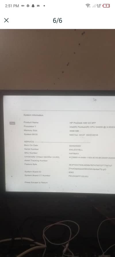 HP ProDesk PC 4GB 500GB + Gaming Keyboard Mouse