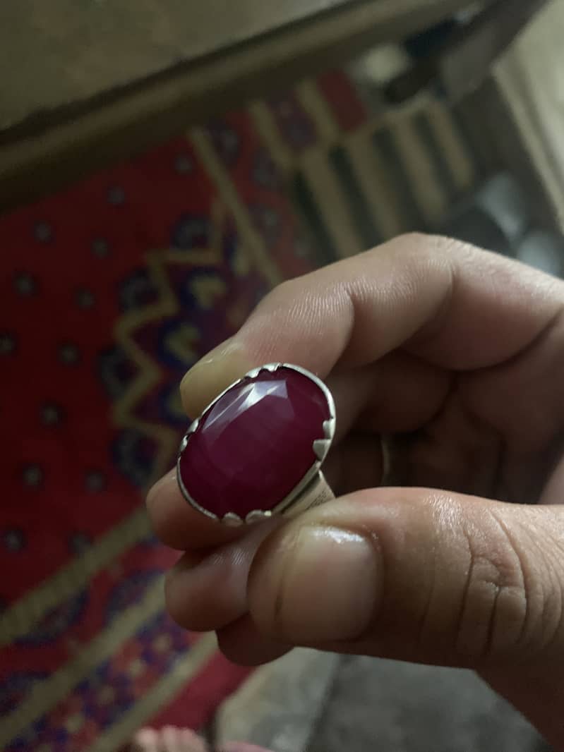 Ruby silver ring 0