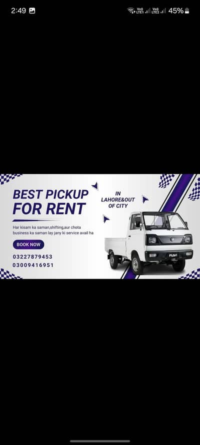 suzuki ravi & every for rent with driver