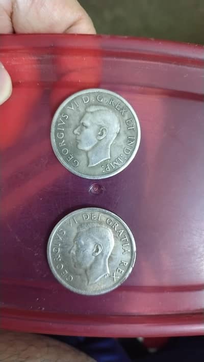 Set (2) Canada 1947 & 1948 Old Coin, Canadian King George-VI Rare Coin