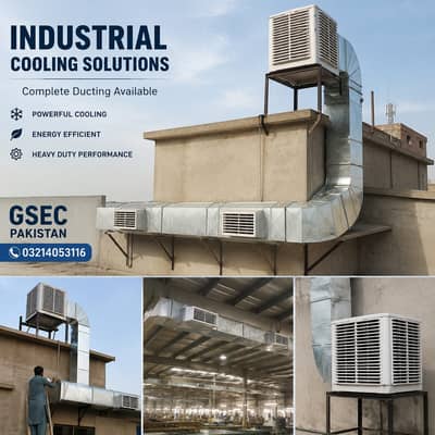 evaporative duct cooler and air fresh duct ducting/halls/plaza/schools