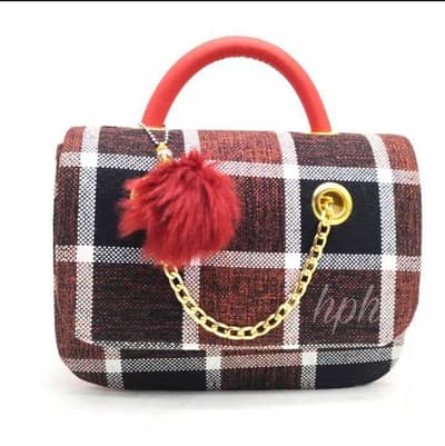 Luxury Jute Plaid Handbag for Girls