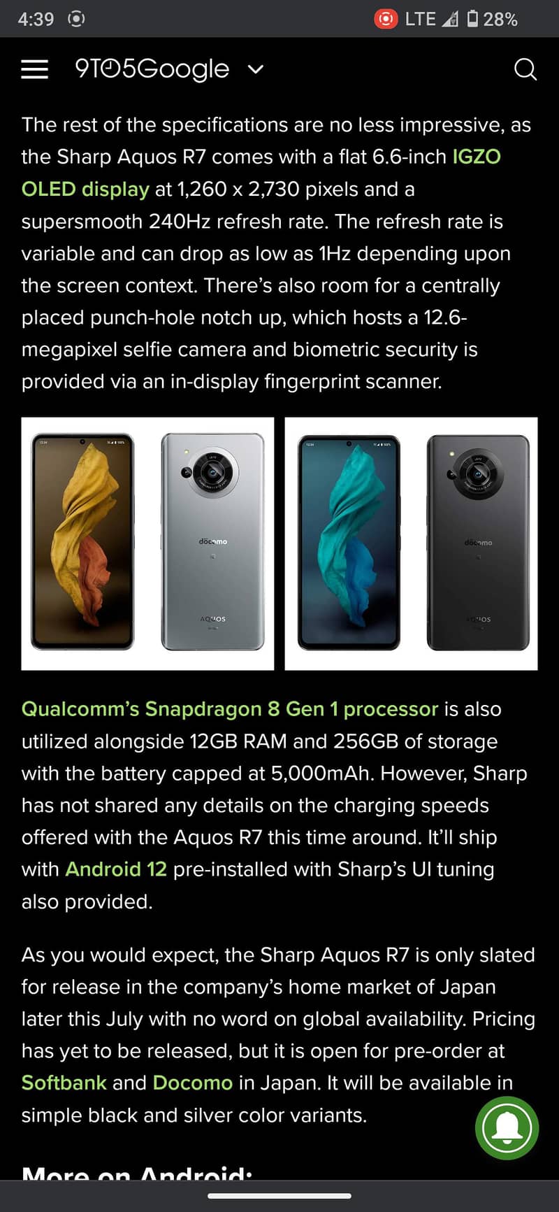 Sharp Aquos R7 3