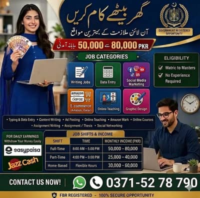 Assignment Writing/ Part Time - Full Time Job /Job for male and female
